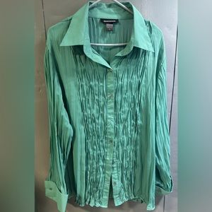 Ashley Stewart Plus Size Long sleeve ruffles blouse